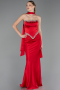 Long Red Satin Mermaid Evening Gown ABU5644