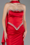Long Red Satin Mermaid Evening Gown ABU5644