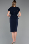 Midi Navy Blue Plus Size Cocktail Dress ABK2669