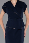 Midi Navy Blue Plus Size Cocktail Dress ABK2669