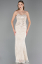 Long Beige Dantelle Evening Dress ABU6360