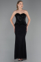 Long Black Dantelle Evening Dress ABU6360
