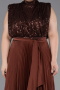 Long Brown Plus Size Evening Gown ABU3341