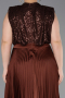 Long Brown Plus Size Evening Gown ABU3341