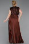 Long Brown Plus Size Evening Gown ABU3341