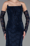 Long Navy Blue Dantelle Evening Dress ABU6375