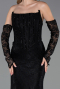 Long Black Dantelle Evening Dress ABU6375