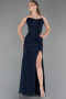 Long Navy Blue Dantelle Evening Dress ABU6376