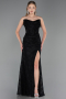 Long Black Dantelle Evening Dress ABU6376