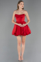 Short Red Satin Cocktail Dress ABK2672