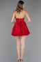 Short Red Satin Cocktail Dress ABK2672