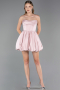 Short Powder Color Satin Cocktail Dress ABK2672