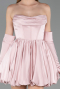 Short Powder Color Satin Cocktail Dress ABK2672