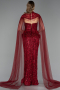 Long Burgundy Beaded Formal Plus Size Dress ABU6379