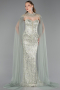 Long Mint Beaded Formal Plus Size Dress ABU6379
