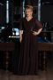 Long Brown Chiffon Plus Size Evening Dress ABU5180