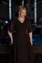 Long Brown Chiffon Plus Size Evening Dress ABU5180
