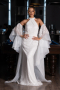 Long White Beaded Evening Dress ABU6348