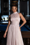 Long Beige Chiffon Evening Dress ABU6352