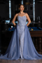 Long Light Blue Beaded Evening Dress ABU5730