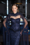 Long Navy Blue Beaded Evening Dress ABU6377