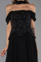 Long Black Chiffon Evening Dress ABU6390
