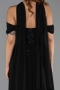 Long Black Chiffon Evening Dress ABU6390