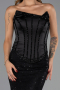 Long Black Dantelle Evening Dress ABU6392