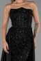Long Black Dantelle Evening Dress ABU6393