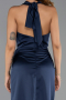 Midi Navy Blue Satin Cocktail Dress ABK2506