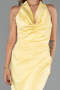 Midi Yellow Satin Cocktail Dress ABK2506
