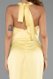 Midi Yellow Satin Cocktail Dress ABK2506