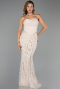 Long Beige Beaded Evening Dress ABU5922