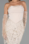 Long Beige Beaded Evening Dress ABU5922