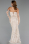 Long Beige Beaded Evening Dress ABU5922
