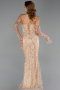 Long Gold Beaded Evening Dress ABU5922