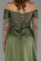 Long Olive Drab Beaded Evening Dress ABU5934