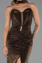 Long Brown Stony Evening Dress ABU6398