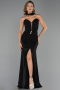 Long Black Stony Evening Dress ABU6398