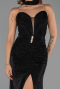Long Black Stony Evening Dress ABU6398