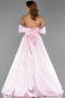 Long Powder Color Satin Evening Dress ABU6399