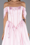 Long Powder Color Satin Evening Dress ABU6399