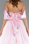 Long Powder Color Satin Evening Dress ABU6399
