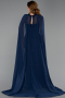 Long Navy Blue Beaded Evening Dress ABU6372