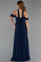 Long Navy Blue Chiffon Evening Dress ABU6400