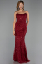 Long Burgundy Beaded Evening Dress ABU6401
