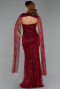 Long Burgundy Beaded Evening Dress ABU6401