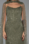 Long Olive Drab Beaded Evening Dress ABU6401