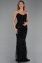Long Black Beaded Evening Dress ABU6401