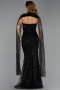 Long Black Beaded Evening Dress ABU6401